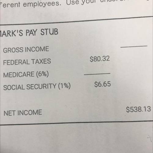 Look at the photo. What is the gross income? What is the medicare taxes?