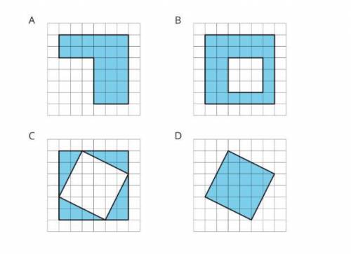 Each grid square is 1 square unit. Find the area, in square units, of each shaded region without co