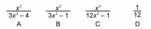 Which of the expressions below is equivalent to 4x^2 / 12x^2-4??