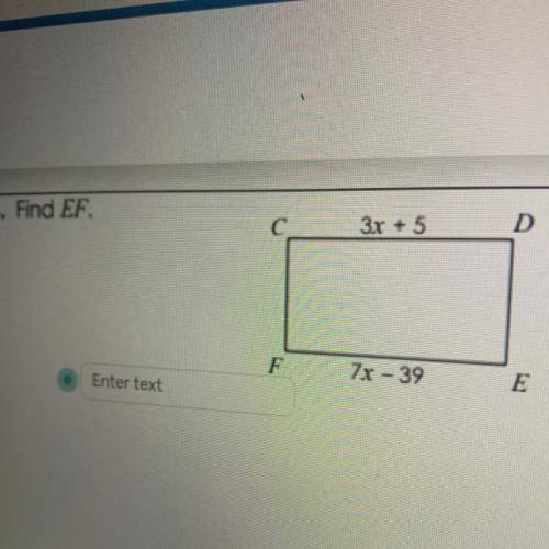 Find EF 
-geometry grade level 10