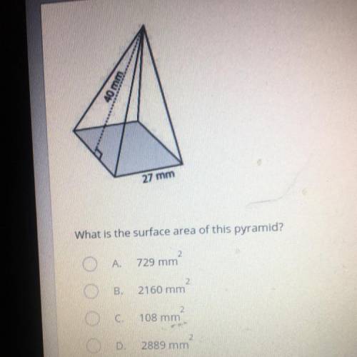 What is the surface area of this pyramid 
Plz help it’s for a test
