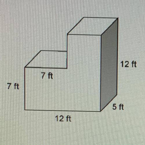 What is the surface area of the figure? 408ft^2 458ft^2 545ft^2 720ft^2