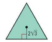 What is the area and perimeter of the equilateral triangle? Round your final answer to the nearest