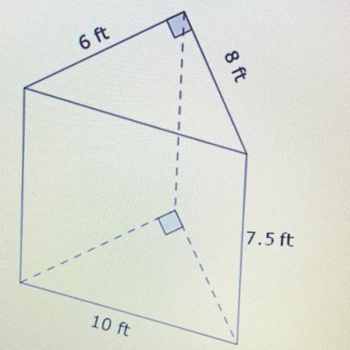(WILL GIVE BRAINLIEST)
What’s is the total surface area of the triangular prism?