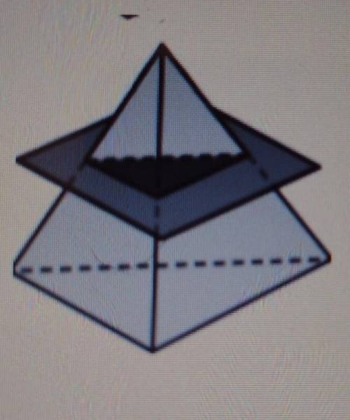 Describe the horizontal cross section of the triangular pyramid.

A.triangle B.rectangle  C.trapez