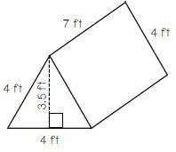 Find the surface area of the prism below. 
SA= square meters