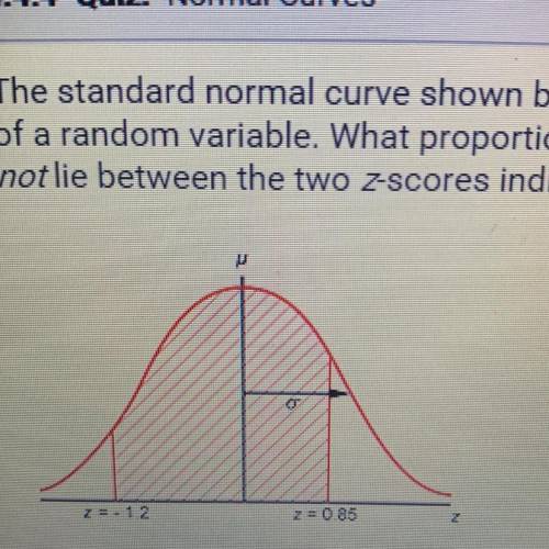 The standard normal curve shown below models the population distribution

of a random variable. Wh