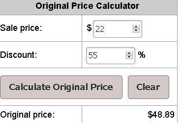 If 50% of an item is $22 what is original price.￼￼