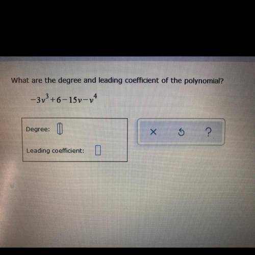 What are the degree and leading coefficient of the polynomial?
