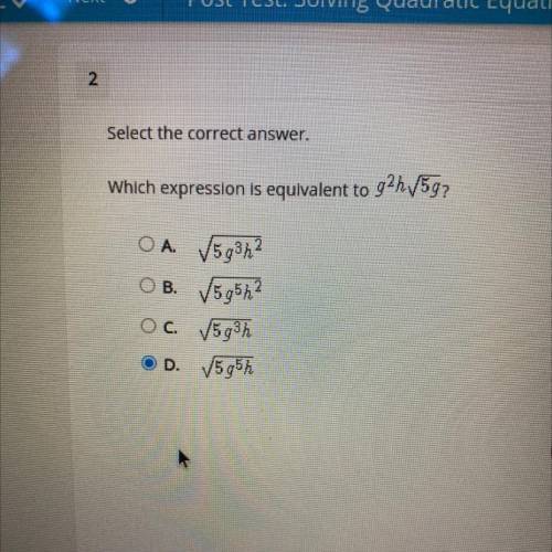 Which expression is equivalent to the problem shown?