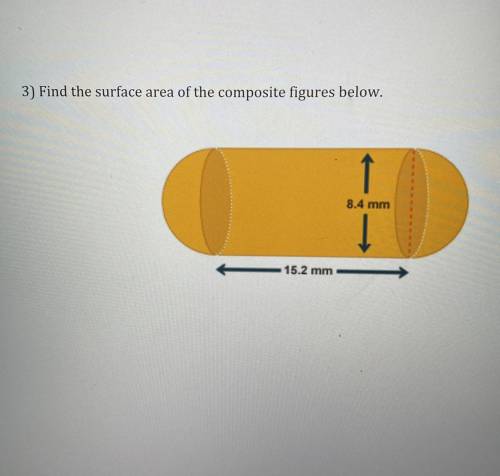 3) Find the surface area of the composite figures below.