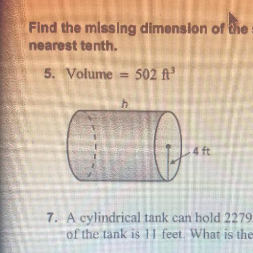 Find the missing dimension of the solid