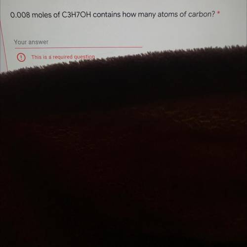 0.008 moles of C3H7OH contains how many atoms of carbon?