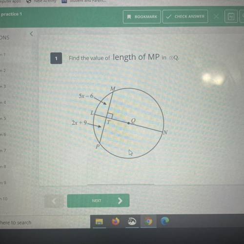 Find the length of MP