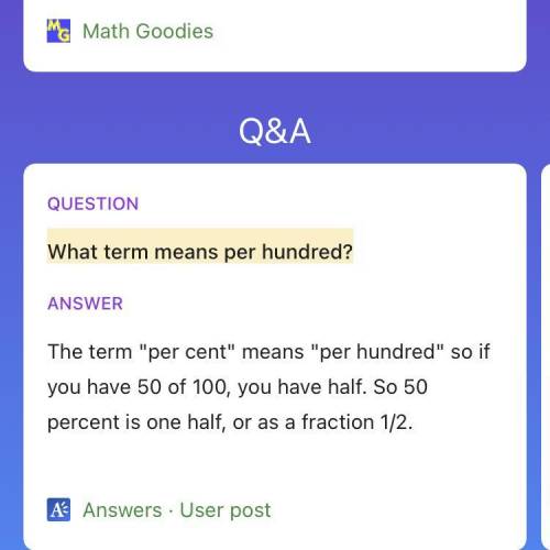 1. What term means per hundred?​
