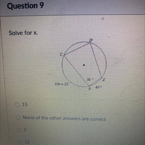 Solve for x 
I need help someone please help