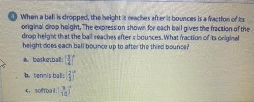 What fraction of its original height does each ball bounce up to after the third bounce?