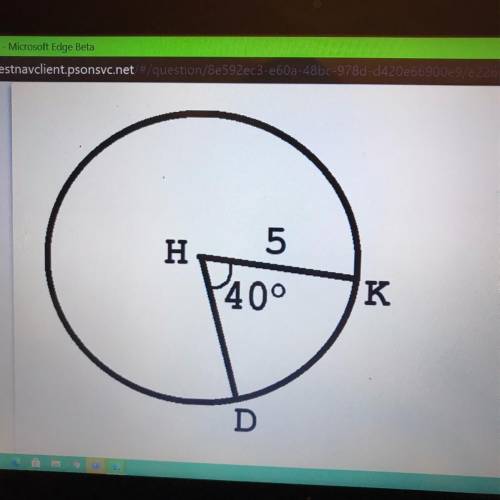 Find the arc length of DK show all work and leave your answer in terms of pie or to the nearest ten