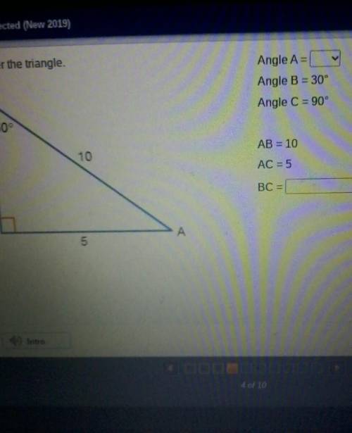 Consider the triangle​