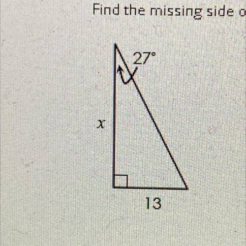 Find the missing side or angle for each variable round your answer to the nearest tenth