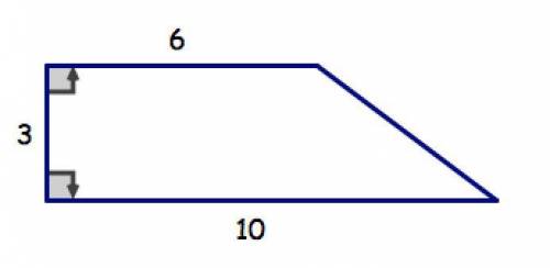 A trapezoid is shown below with the given dimensions in meters.

​What is the area, in square mete