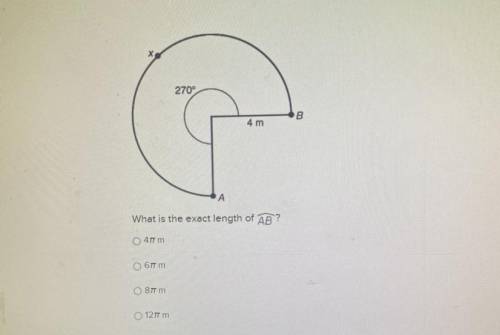 270°
B
4m
A
What is the exact length of AB?