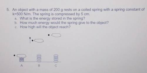 PLS HELP WILL MARK BRAINLIEST!!!

An object with a mass of 200 g rests on a coiled spring with a s