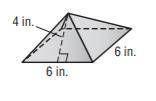 Find the total surface area of the pyramid.
130in2
90in2
84in2
100in2