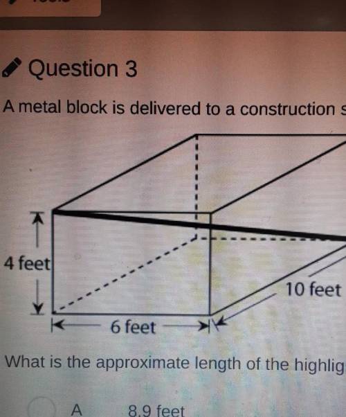 A metal block is delivered to a construction site. The block is in the shape of a rectangular prism