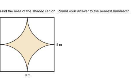 Find the area of the shaded region. Round your answer to the nearest hundredth. 
Help pls
