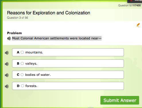 Most Colonial American settlements were located near—