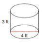 What is the volume of the cylinder? Hint: the radius is 2ft in this problem