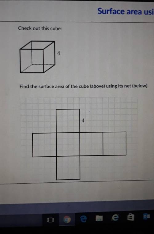 Check out this cube find the surface area of the cube above its net below​