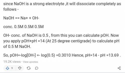 What is the pH of a 0.08M sloution of Sodium Hydroxide??