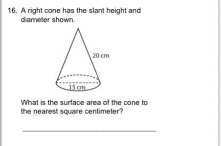 What is the surface area of the cone to the nearest square centimeter?