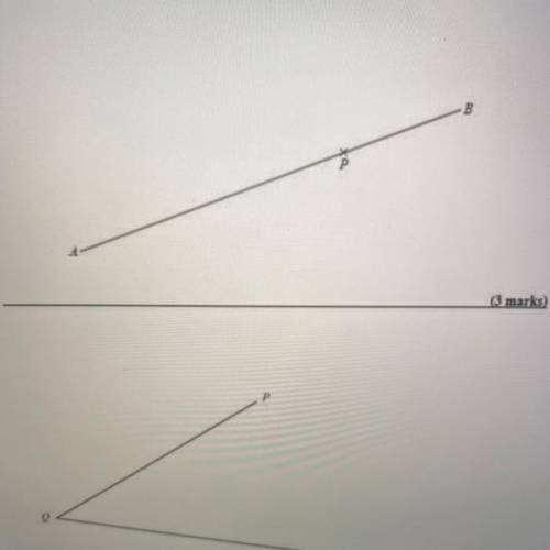 Use the ruler and compasses to construct the perpendicular to the line segment AB that

passes thr