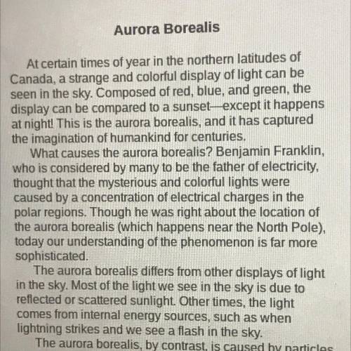 Why is the aurora borealis often see in the northern latitudes of Canada?
