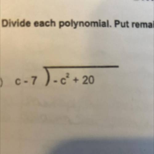 Divide each polynomial. put remainders in fractional form.