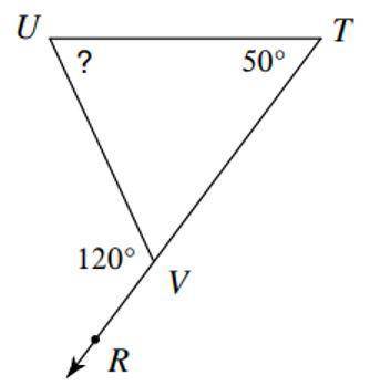 What is the measure of ∡U in the figure shown? ∘