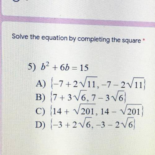 Pleaseeeee help

Solve the equation by completing the square
10 po