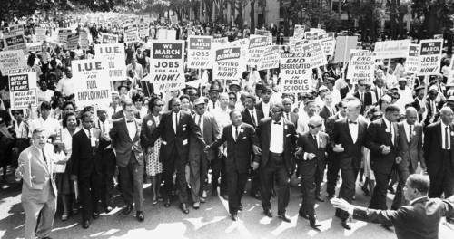 This photograph was taken on August 28, 1963, during the March on Washington for Jobs and Freedom.