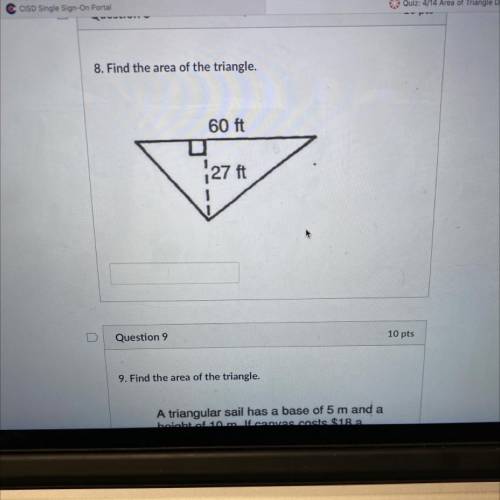 (PLEASE PLEASE HELP)
Fine the area of the triangle.