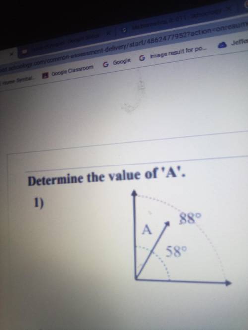 Determine the value of A 
Solve it please