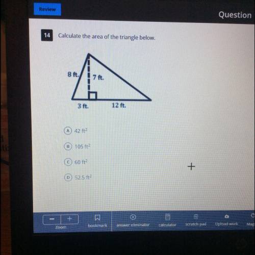 Calculate the area of the triangle below.