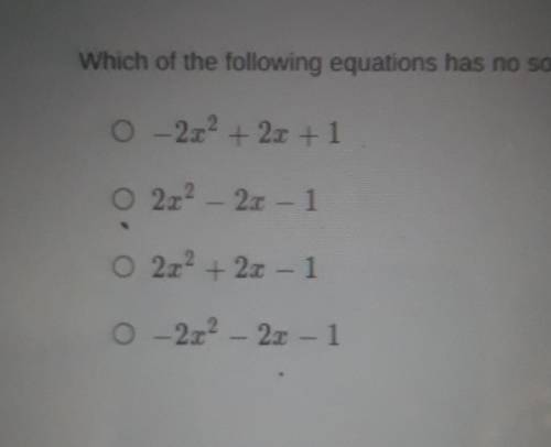 Which of the following equations has no solution? ​