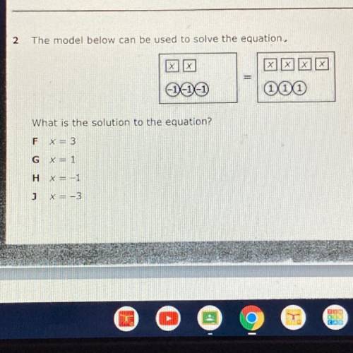 What is the solution to the equation?
x=3
x=1
x=-1
x=-3