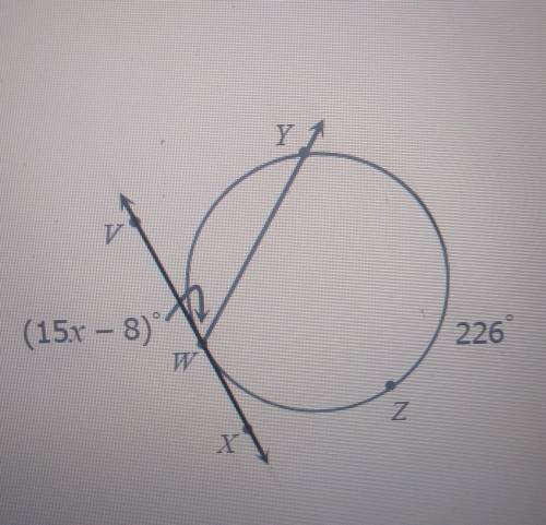 Geometry inscribed anglefind angle x​