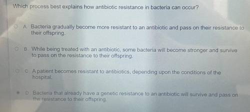 Which process best explains how antibiotic resistance in bacteria can occur?