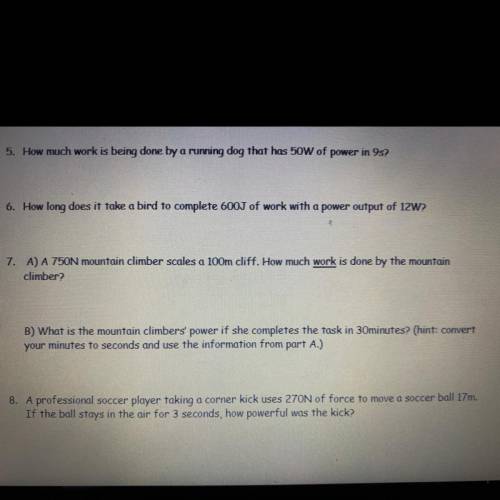 Please help, thank you! questions 5-6.