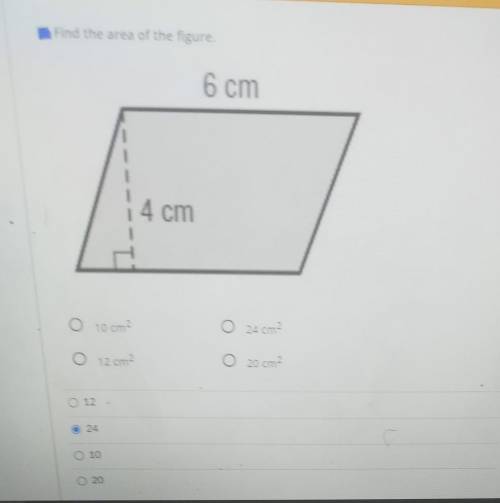 Find the area of the figure​